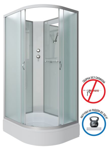 Niagara Душевая кабина NG-33084-14LBK 100x80см серебро/матовое — изображение 2