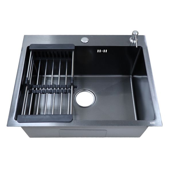 Azario Кухонная мойка Nicole AZB5050H 50 см чёрный соты
