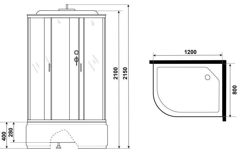 Niagara Душевая кабина NG-2310-14RF с гидромассажем 120x80см серебро/матовое — изображение 3