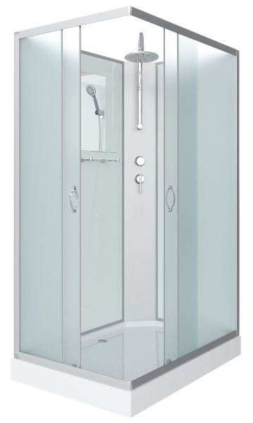 Niagara Душевая кабина NG-43085-14QBKT 100x80см серебро/матовое