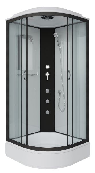 Niagara Душевая кабина NG-6703-14G с гидромассажем 80x80см чёрный/прозрачное