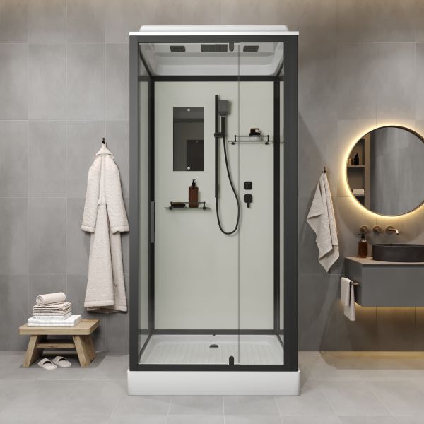 Niagara Душевая кабина Standart ST80/15Q/BL 80x80 см профиль чёрный стекло прозрачное — изображение 4