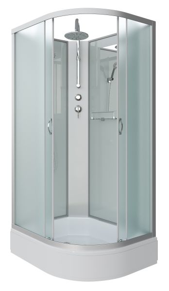 Niagara Душевая кабина NG-33084-14LBKT 100x80см серебро/матовое