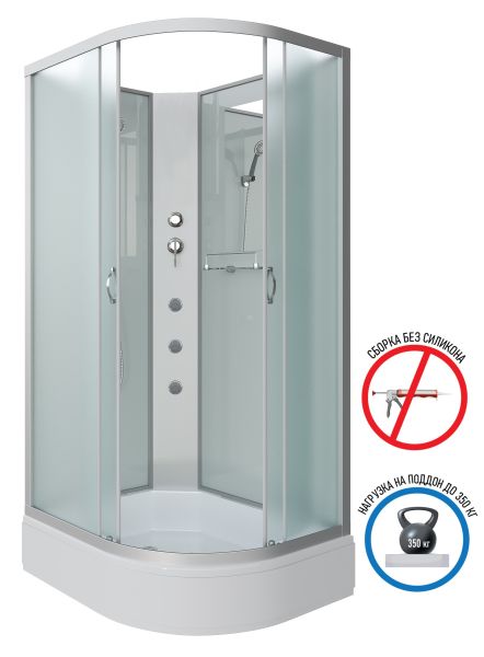 Niagara Душевая кабина NG-33984-14LBKG с гидромассажем 90x80см серебро/матовое — изображение 2