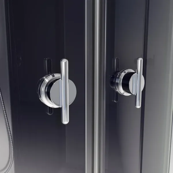 Niagara Душевая кабина Eco E90/70/40L/TN/BK 90x70 см без крыши профиль хром стекло тонированное — изображение 8