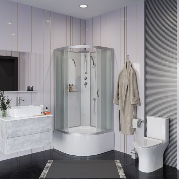 Niagara Душевая кабина NG-2309-14BKT 100x100см серебро/матовое — изображение 4