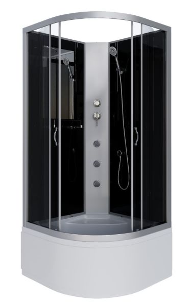 Niagara Душевая кабина NG-2508-14BKG с гидромассажем 90x90см серебро/тонированное