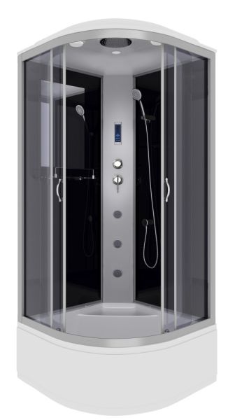 Niagara Душевая кабина NG-2508-14F с гидромассажем 90x90см серебро/тонированное
