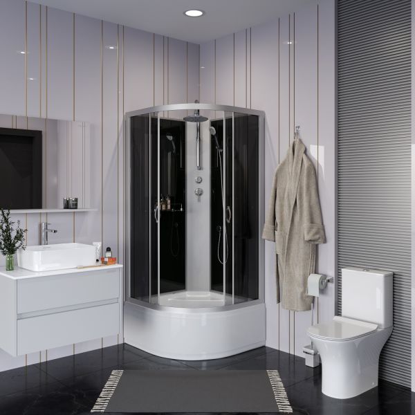 Niagara Душевая кабина NG-2509-14BKT 100x100см серебро/тонированное — изображение 4