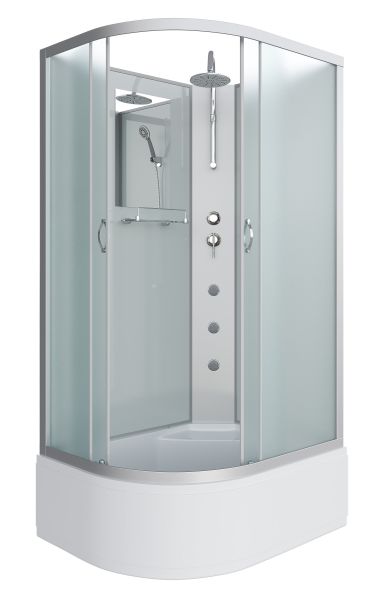 Niagara Душевая кабина NG-2310-14RBKTG с гидромассажем 120x80см серебро/матовое