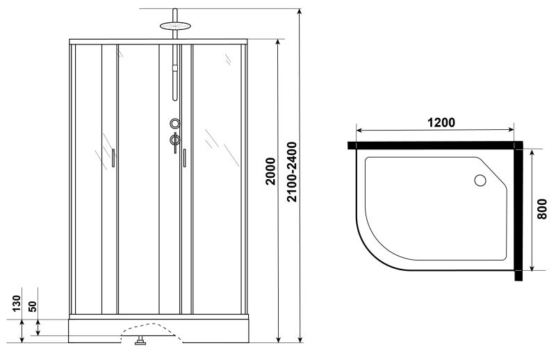 Niagara Душевая кабина NG-3512-14RBKTG с гидромассажем 120x80см серебро/тонированное — изображение 3