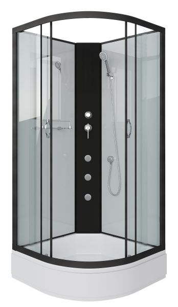 Niagara Душевая кабина NG-6702-14BKG с гидромассажем 100x100см чёрный/прозрачное