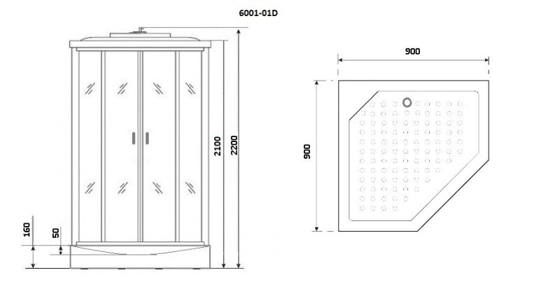 Niagara Душевая кабина Premium NG-6001-01D 90х90 см — изображение 3