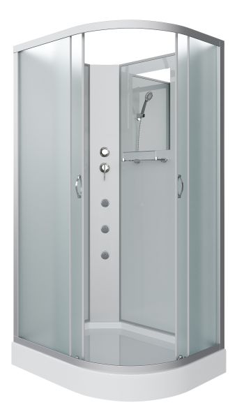 Niagara Душевая кабина NG-3312-14LBKG с гидромассажем 120x80см серебро/матовое