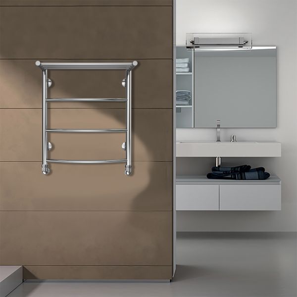 Azario Полотенцесушитель водяной VERONA AZ04156P 500/600 с полкой, 3 секции, нижнее/диагональное подключение, 1/2, хром — изображение 4