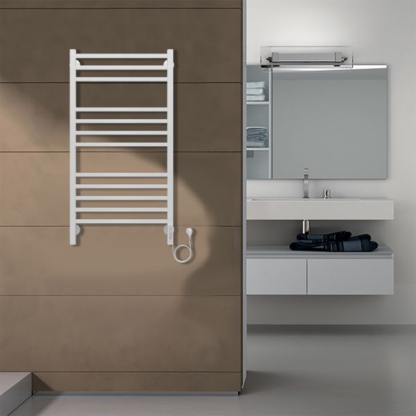 Azario Полотенцесушитель электрический ANCONA AZ71850W 500/1000 квадрат, 12 секций, диммер справа, белый — изображение 4