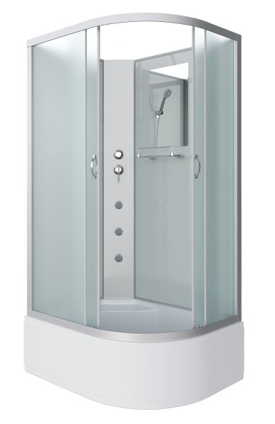 Niagara Душевая кабина NG-2310-14LBKG с гидромассажем 120x80см серебро/матовое