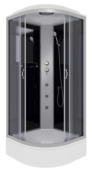Niagara Душевая кабина NG-3503-14G с гидромассажем 80x80см серебро/тонированное