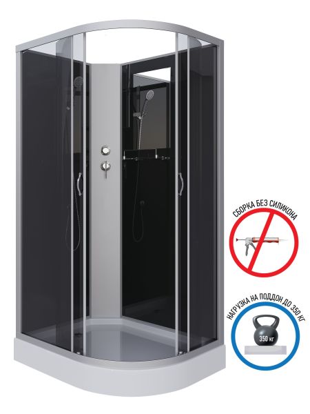 Niagara Душевая кабина NG-3512-14LBK 120x80см серебро/тонированное — изображение 2