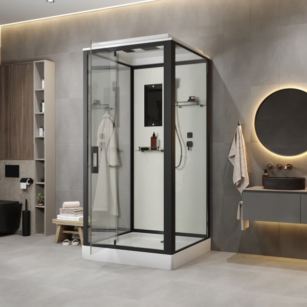 Niagara Душевая кабина Standart ST80/15Q/BL 80x80 см профиль чёрный стекло прозрачное — изображение 5
