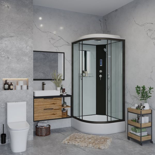 Niagara Душевая кабина NG-6703-14P 80x80см чёрный/прозрачное — изображение 4