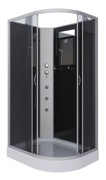 Niagara Душевая кабина NG-3512-14LBKG с гидромассажем 120x80см серебро/тонированное