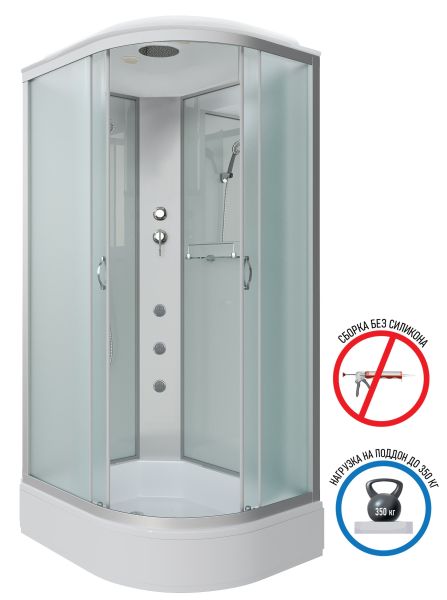 Niagara Душевая кабина NG-33984-14LG с гидромассажем 90x80см серебро/матовое — изображение 2