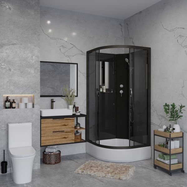 Niagara Душевая кабина NG-6501-14BK 90x90см чёрный/тонированное — изображение 4