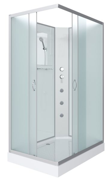 Niagara Душевая кабина NG-43975-14QBKG с гидромассажем 90x70см серебро/матовое