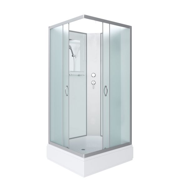 Niagara Душевая кабина Classic 339744QBK 90x70 см профиль серебро стекло жемчужное