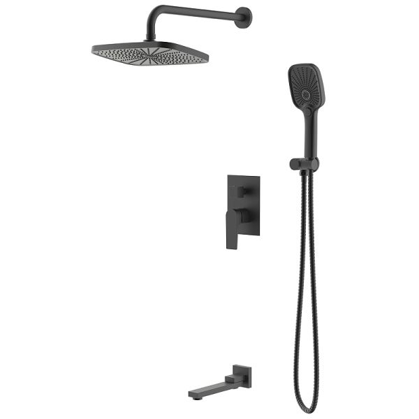 Azario Душевой комплект Arida AZ-K7354B чёрный матовый