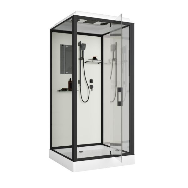 Niagara Душевая кабина Standart ST80/15Q/BL 80x80 см профиль чёрный стекло прозрачное — изображение 2