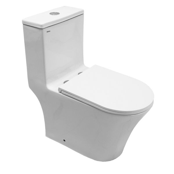 Azario Унитаз-моноблок Vally AZ-80687 безободковый торнадо белый