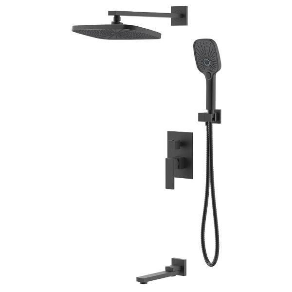 Azario Душевой комплект Reusa AZ-K7367B чёрный матовый