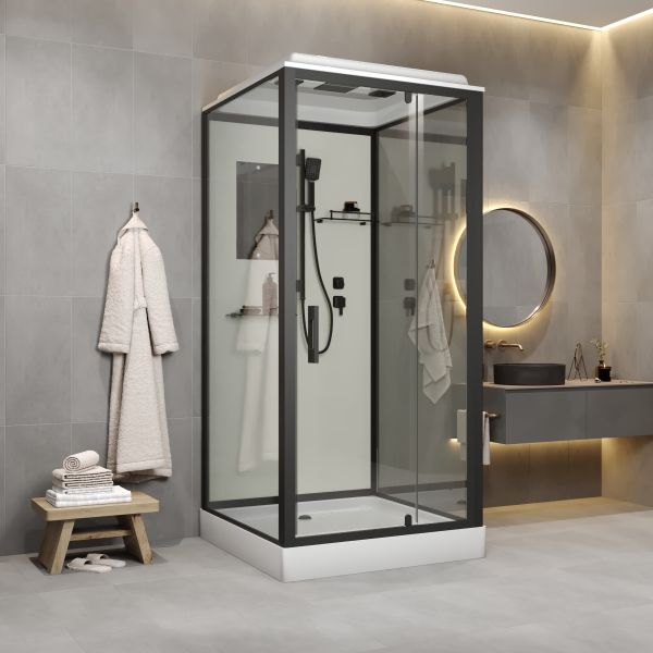 Niagara Душевая кабина Standart ST80/15Q/BL 80x80 см профиль чёрный стекло прозрачное — изображение 6
