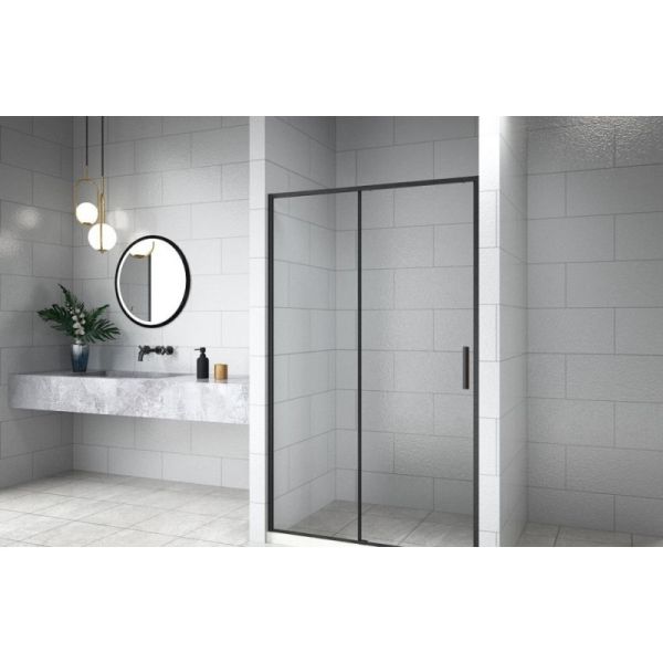 Aquanet Душевая дверь Pleasure Evo AE65-N120-BT 312537 120 см профиль чёрный стекло прозрачное — изображение 3