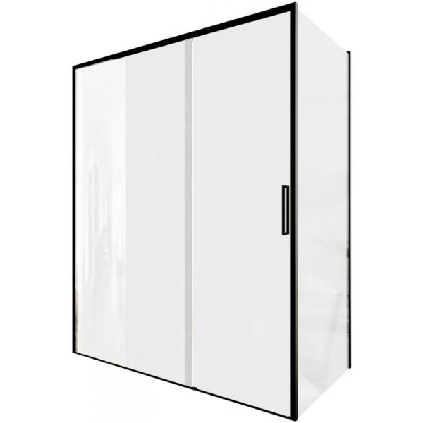 Aquanet Душевой уголок Pleasure Evo AE65-160x80-BT 324143 160x80 см профиль чёрный матовый стекло прозрачное