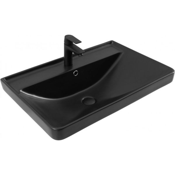 Aquanet Раковина Ирис 329248 70 см чёрный матовый