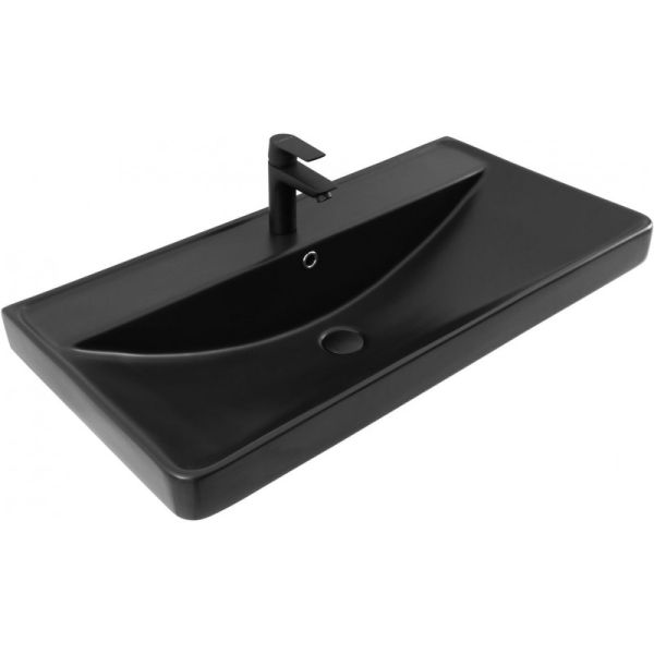 Aquanet Раковина Ирис 329250 90 см чёрный матовый