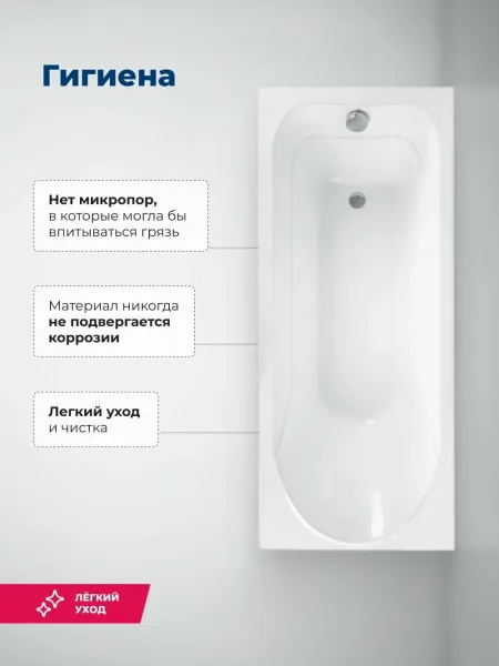 Aquanet Акриловая ванна West 347177 150x70 см с каркасом и фронтальной панелью — изображение 5