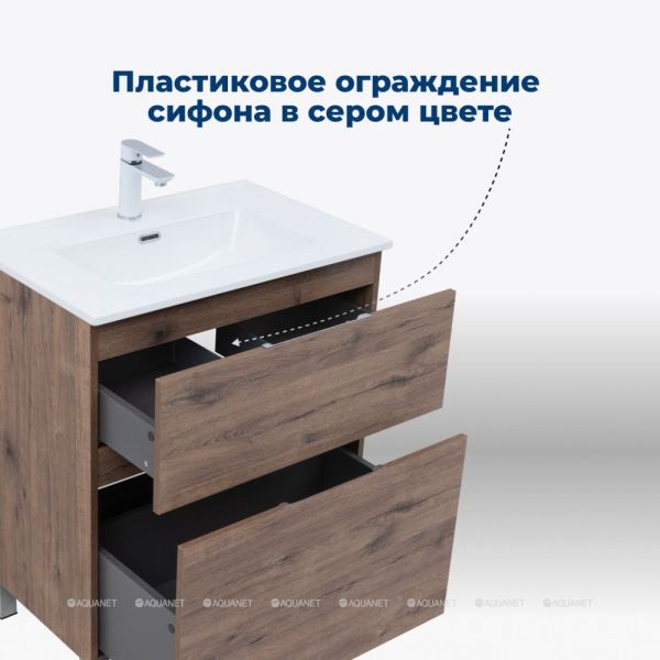 Aquanet Тумба под раковину Алвита New 344126 50 см дуб веллингтон табак — изображение 8