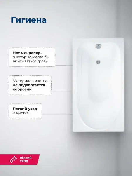 Aquanet Акриловая ванна West 347175 130x70 см с каркасом и фронтальной панелью — изображение 7