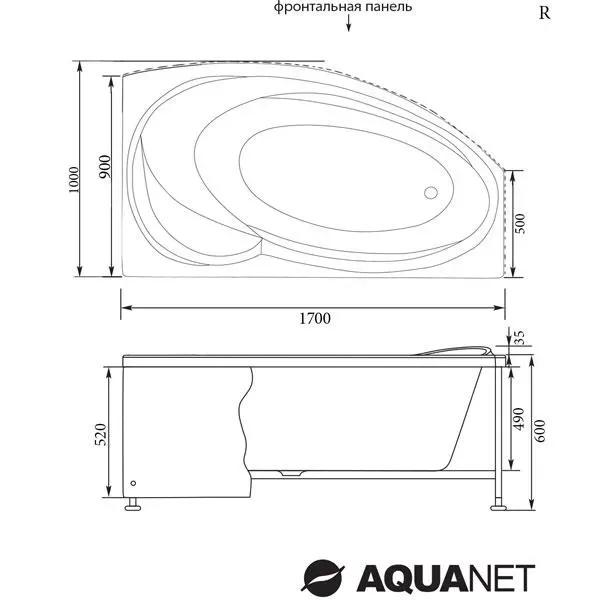 Aquanet Акриловая ванна Jersey 203989 170x90 см правая — изображение 8