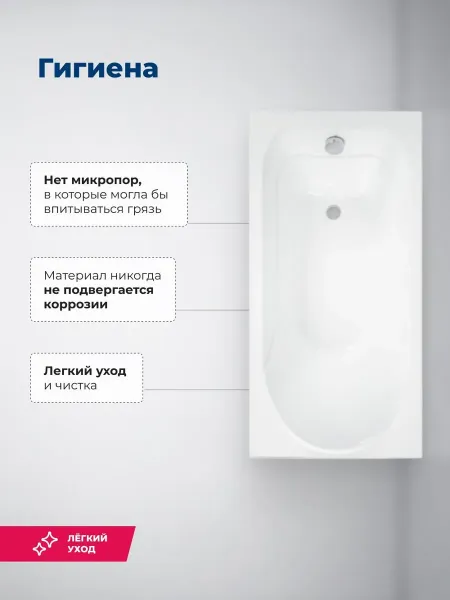 Aquanet Акриловая ванна West 347899 140x70 см с каркасом с боковой и фронтальной панелями — изображение 8
