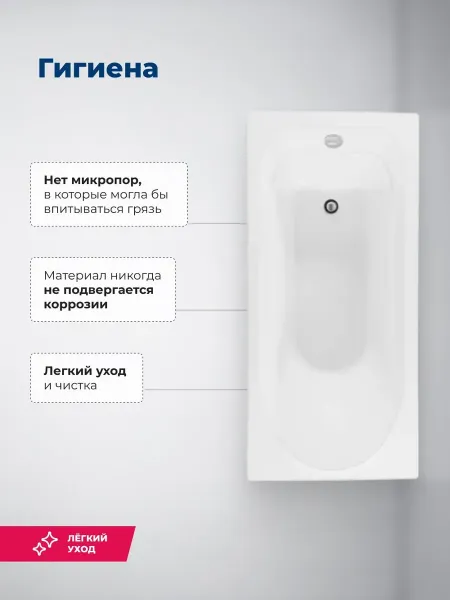 Aquanet Акриловая ванна West 347901 160x70 см с каркасом с боковой и фронтальной панелями — изображение 9
