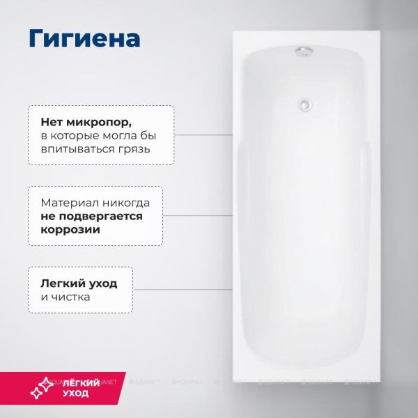 Aquanet Акриловая ванна Extra 255742 160x70 см с каркасом — изображение 7