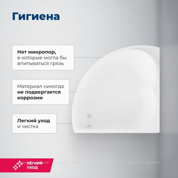 Aquanet Акриловая ванна Fregate 205488 120 см с каркасом — изображение 6